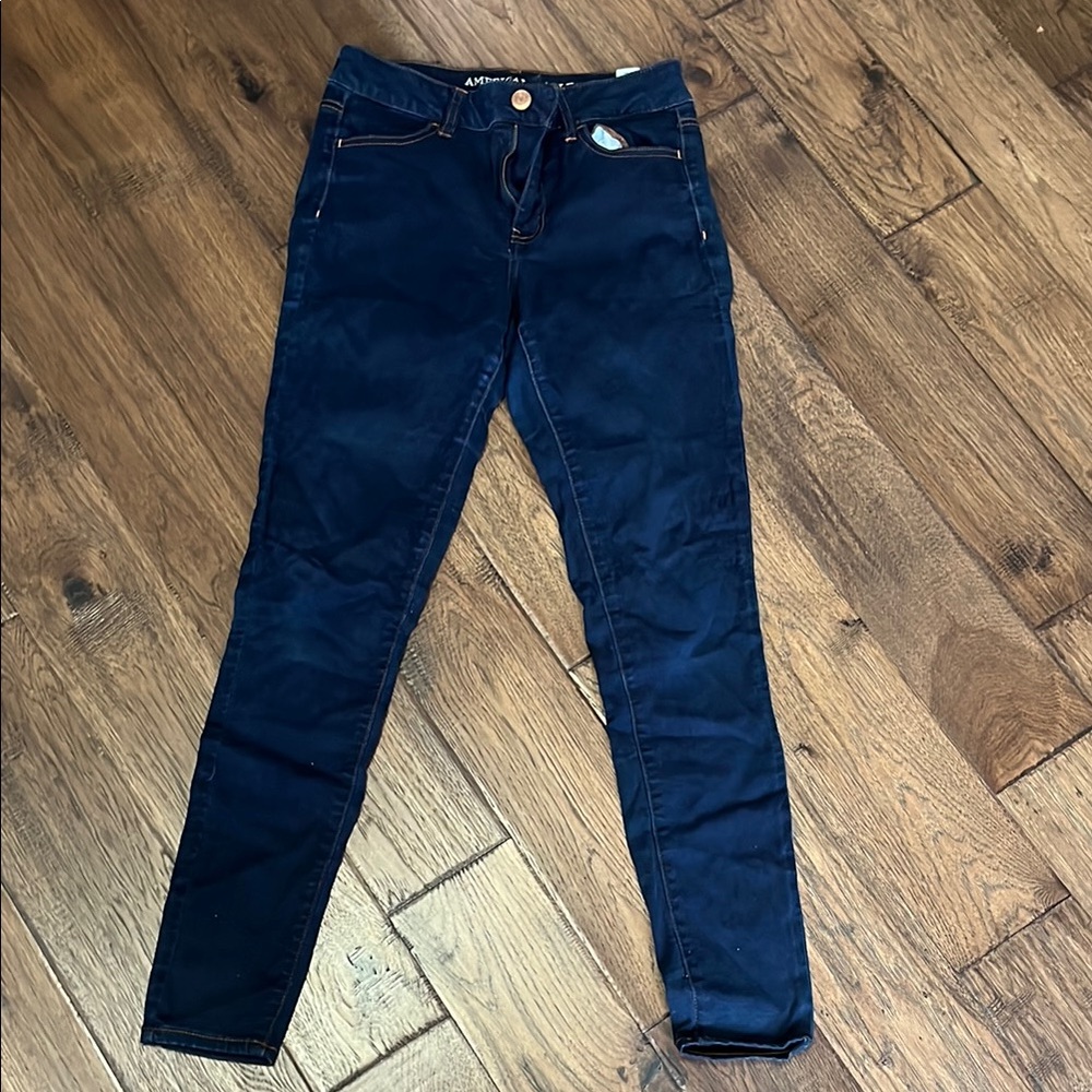 Women’s American Eagle Outfitters Blue High Rise Jegging Super Super Stretch 8
